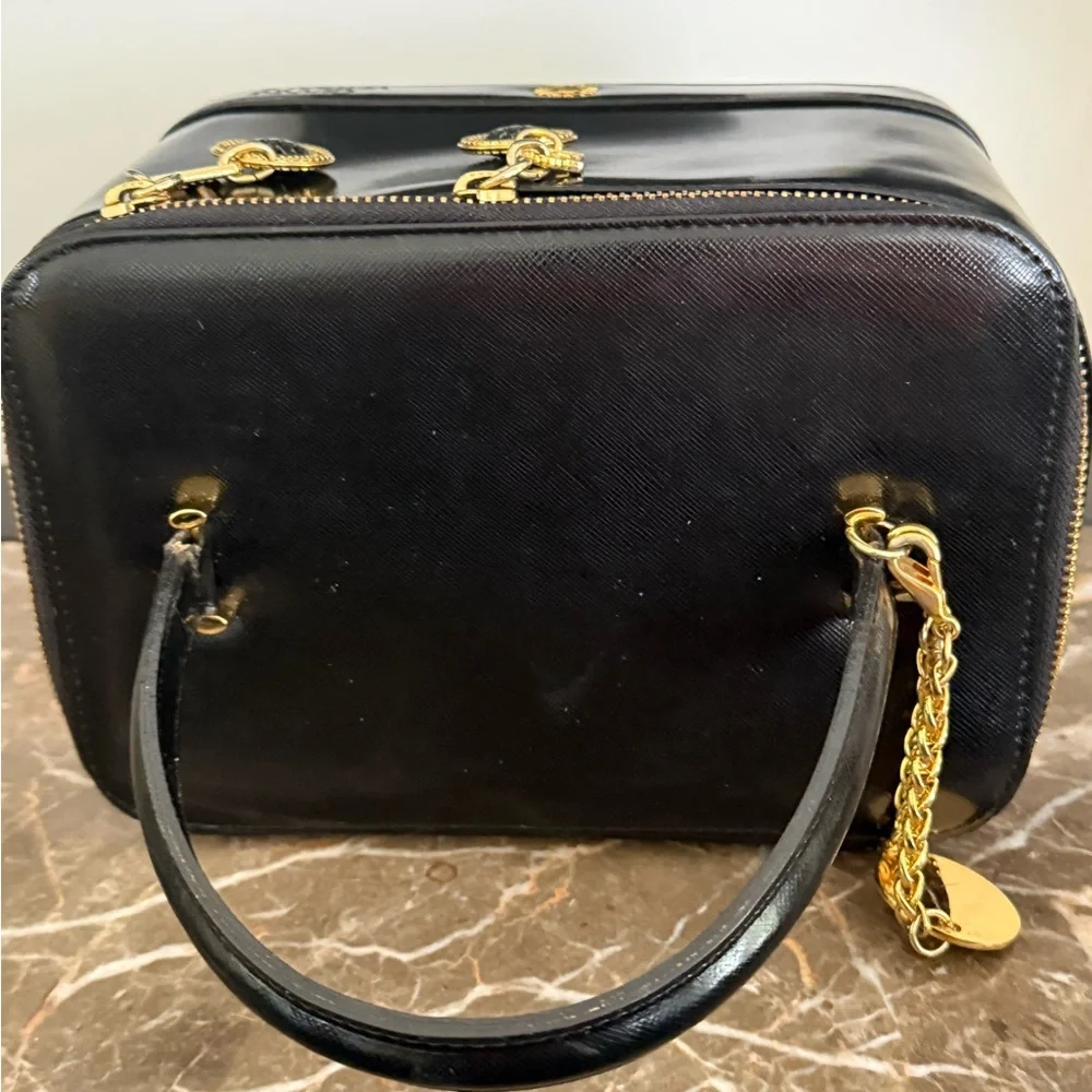 Versace Black Leather Toiletry bag w Charms NWOT - Picture 7 of 14